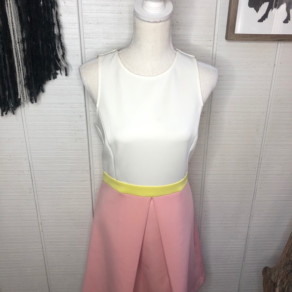 ERIN by Erin featherston color block yellow and off white dress NWT - Picture 4 of 17